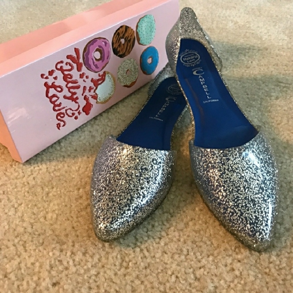 Jeffrey Campbell jelly glitter flats